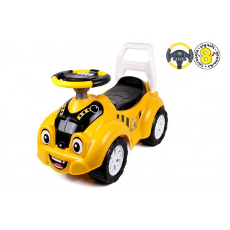 Автомобиль для прогулок жёлтый с музыкальным рулём (1шт) Т6689