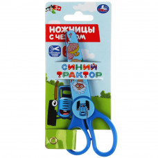 Ножницы Синий ТРАКТОР с чехлом на карт. Умка в кор.30*12шт SC-52026-STR