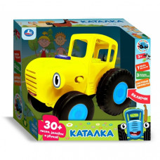 Музыкальная желтая каталка СИНИЙ ТРАКТОР 30 песен,загадок и звуков.свет.кор.бат. Умка HT848-R3