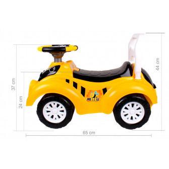 Автомобиль для прогулок жёлтый с музыкальным рулём (1шт) Т6689