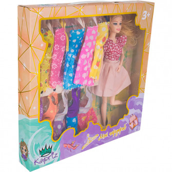 Кукла Miss Kapriz FCJ0845216 Мой гардероб с набором платьев в коробке FCJ0845216   
