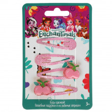 Аксессуары д/девочек ЭНЧЕНТИМАЛС 4 заколки с украшениями на карт в пак МИЛАЯ ЛЕДИ уп-12шт в кор100уп HAIRCLIPS-D4-EN2