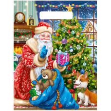 Пакет полиэтиленовый Дед Мороз готовит подарки (36.5х48 см) 50мкм ПП-5451