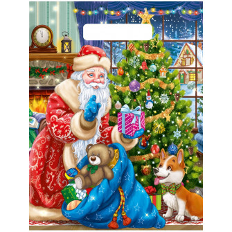 Пакет полиэтиленовый Дед Мороз готовит подарки (36.5х48 см) 50мкм ПП-5451
