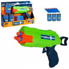 Бластер с мягк.пулями, ручн.взвод, 3-хствольный,8 пуль, 3 бочонка-мишени, белый,в/к 33*22*5,2см JB0210172