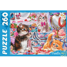 ПАЗЛЫ 260 элементов. ЗАБАВНЫЕ КОТИКИ №7 (Арт.  ПУ-2902)