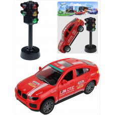 Машинка в наборе со светофором. Открывающиеся двери 16.5х5х21см ( Арт. И-8795)   