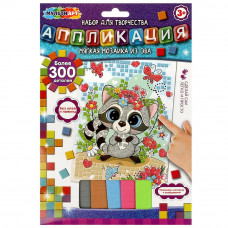 Аппликация мягкая мозаика из эва 17*23 см милые животные МУЛЬТИ АРТ EVAM-109001   