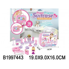 Мебель для кукол 16 эл. в чемодане с ручкой на колёсах в форме автобуса 19*9*16 см. 1997443