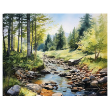 Холст с красками 30х40 см по номер. Лесной ручей (Арт. 112352) Джаззл   