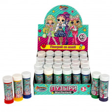 Мыльные пузыри куколки 60мл, дисп.23*23*11см ИГРАЕМ ВМЕСТЕ 01077-60ЭД