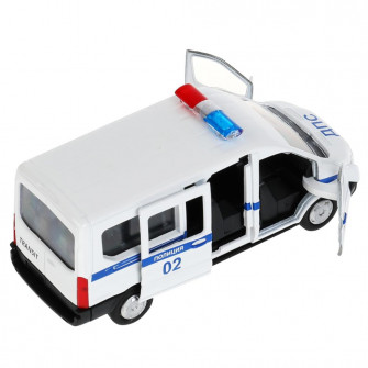Машина металл FORD Transit полиция 12см, открыв. двери, инерц. в кор. Технопарк в кор.2*24шт SB-18-18-P(W)-WB