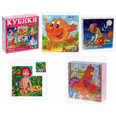 Кубики 9шт. Персонажи сказок №27 (Стел) 827 /20