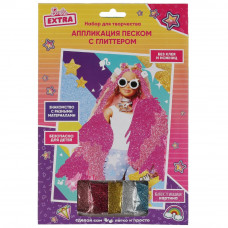 Набор д/детского тв-ва БАРБИ аппл-ция из песка с глиттером,17*23 см МУЛЬТИ АРТ GLITTSAND-BRB-EXT