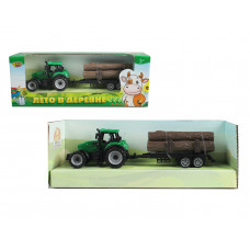 Трактор лесовоз с прицепом 