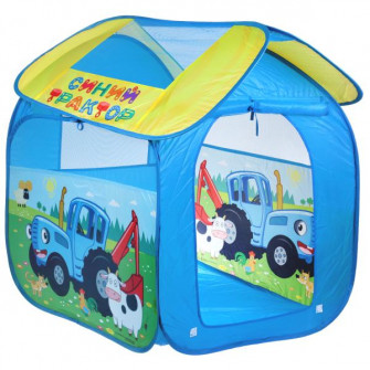 Палатка детская игровая Синий ТРАКТОР 83х80х105см, в сумке Играем вместе GFA-BT-2-R