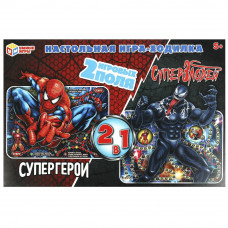 356504 Супергерои. Настольная игра-ходилка 2в1. 330х216х27мм. Умные игры 4650250598091