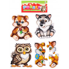 Пазлы мягкие для малышей ЛЕСНЫЕ ЖИВОТНЫЕ (изолон) (Арт. П-5419)