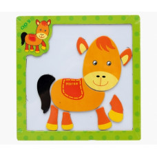 Деревянная игрушка. Пазл магнитный. ВЕСЕЛЫЕ КАРТИНКИ (15 см)  (Арт. P00322)