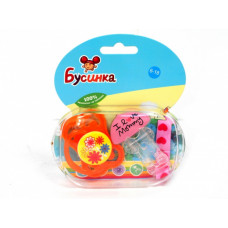 421 (6-18) Пустышка с прищепкой, соска силиконовая круглая