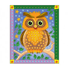 01. МОЗАИКА ИЗ ПАЙЕТОК. Формат А4. СОВА (Арт. М-4360)