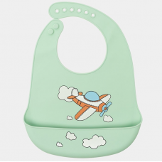 1602 Нагрудник силиконовый с карманом 3 мес+ 299*218мм 