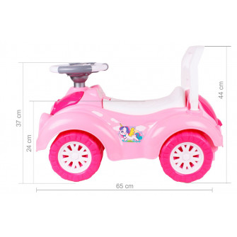 Автомобиль для прогулок розовый с музыкальным рулём (1шт) Т6658