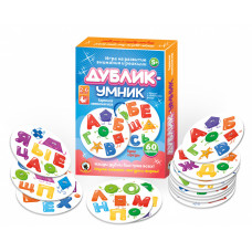 Дублик-умник «Буквы и фигуры» (60 карточек) 02485