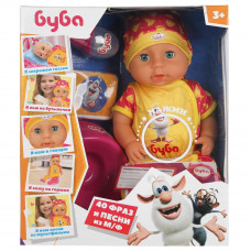 Пупс озвученный БУБА 40см, пьет, писает, закр. глазки, акс, кор КАРАПУЗ в кор.8шт Y40FB-DP-BOOBA-RU