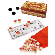 Лото пластиковое с золотым тиснением (23x11x8 см) в картонной коробке (целые бочонки) (Арт.AN03225)
