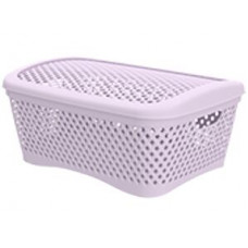 Корзинка с крышкой «Ромбики» M (295х220х140мм) (пепел розы)АП 458