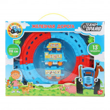 Железная дорога мультяшная СИНИЙ ТРАКТОР длина пути 118, кор.35*27*4см ТЕХНОДРАЙВ 2212B0051-R   
