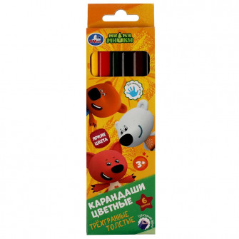 Цветные карандаши Ми-ми-мишки 6цв, трёхгран толстые Умка CPJ6-71558-MIMI