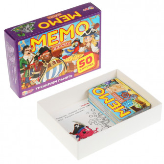 Пираты Карточная игра Мемо. (50 карточек, 65х95мм). Коробка: 125х170х40мм. Умные игры в кор.50шт 4680107921260
