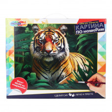 Холст по номерам 40*50 см тигр в джунглях МУЛЬТИ АРТ CANV40X50-117538   