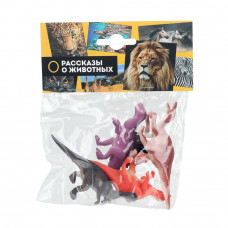 Игрушка пластизоль ДИНОЗАВРЫ 4 шт./пакет, хеддер Рассказы о животных B2458132-R   