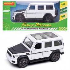 Белая инерционная машинка Джип с люком die-cast,1:32, открывающиеся двери FT1101-37   