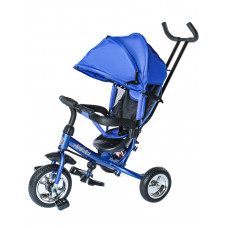 Трёхколёсный велосипед  с ручкой (синий,пер.кол.25см,зад.кол.20см,EVA) ( Арт. ВЛ-0869)