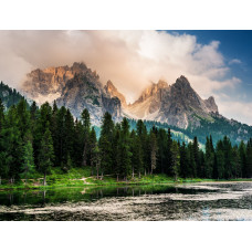 Алмаз. мозаика(блест.)30х40см,без подр.,с част.заполн.(15цв.) ТУМАННЫЙ ГОРНЫЙ ПЕЙЗАЖ (Арт. ASG024)