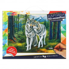 Холст на подрамнике 30*40 см с частичным заполнением, волки МУЛЬТИ АРТ CANV30X40-PART-122096   