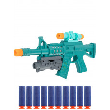 Автомат (35х3,5х16 см)(10 софт-патронов, имитация вибрации, 2*АА не в к-те, в пакете)(Арт. 3102370)