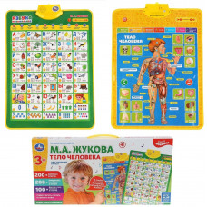 Плакат двусторонний на бат. музыкальная азбука М.Жукова, тело человека в кор. Умка HX0251-R93   