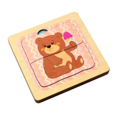 Трехслойные пазлы Зверята