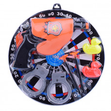 Набор полицейского (наручники, мишень, пистолет) под колпаком 54-1   