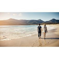 Холст с красками 40х50 см по номерам (в коробке) (23цв.) Влюбленная пара на берегу (Арт. Х-2986)