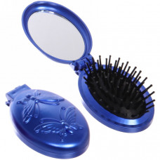 Расческа для волос массажная складная с зеркалом 