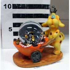 76-А45833А Композиция полистоун с собачкой и тележкой