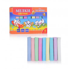 Мел школьный цветной 9цв Hatber Далматинцы к/у KMn_09530