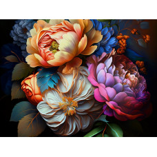 Холст с красками 30х40 см по номер. Цветочная симфония (Арт. 112375) Джаззл  