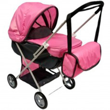 Коляска для куклы Классика-11 графит/розовая КР-615   